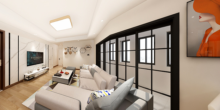 言欢欣然-瑞和园89.50㎡B户型3室2厅1卫-装修设计方案