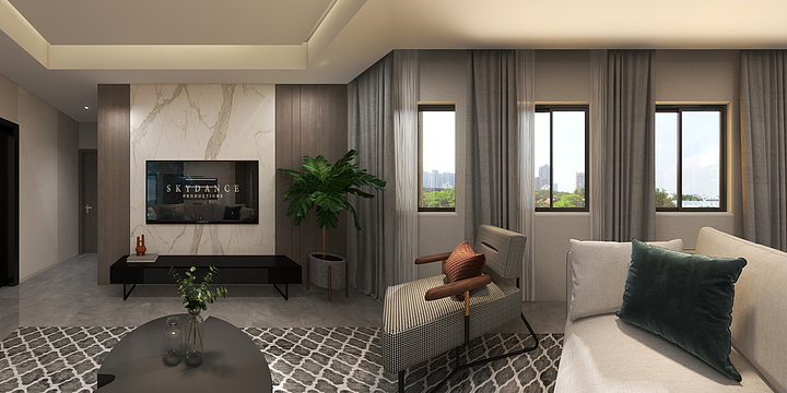 YH橘桉-瑞和园89.50㎡B户型3室2厅1卫-装修设计方案