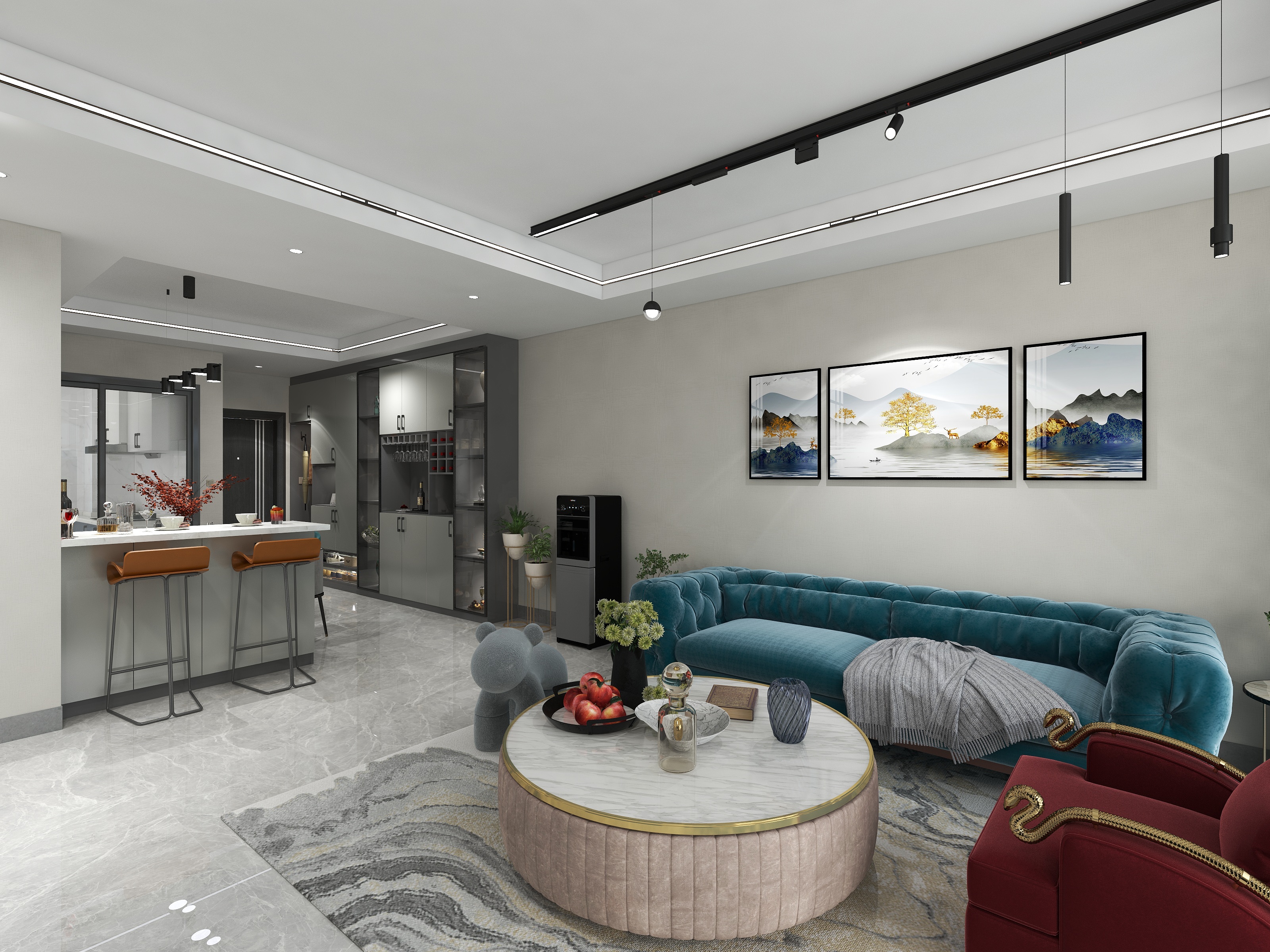 永顺皇朝家居广场-湖南湘西未来城140平方大户型设计方案装修效果图