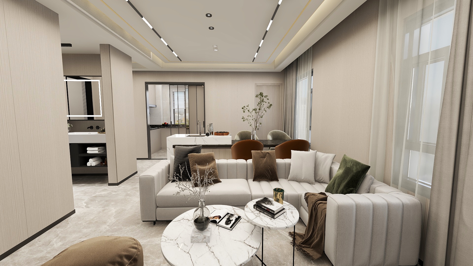 MZ空间设计-君塘名筑现代轻奢三居装修效果图