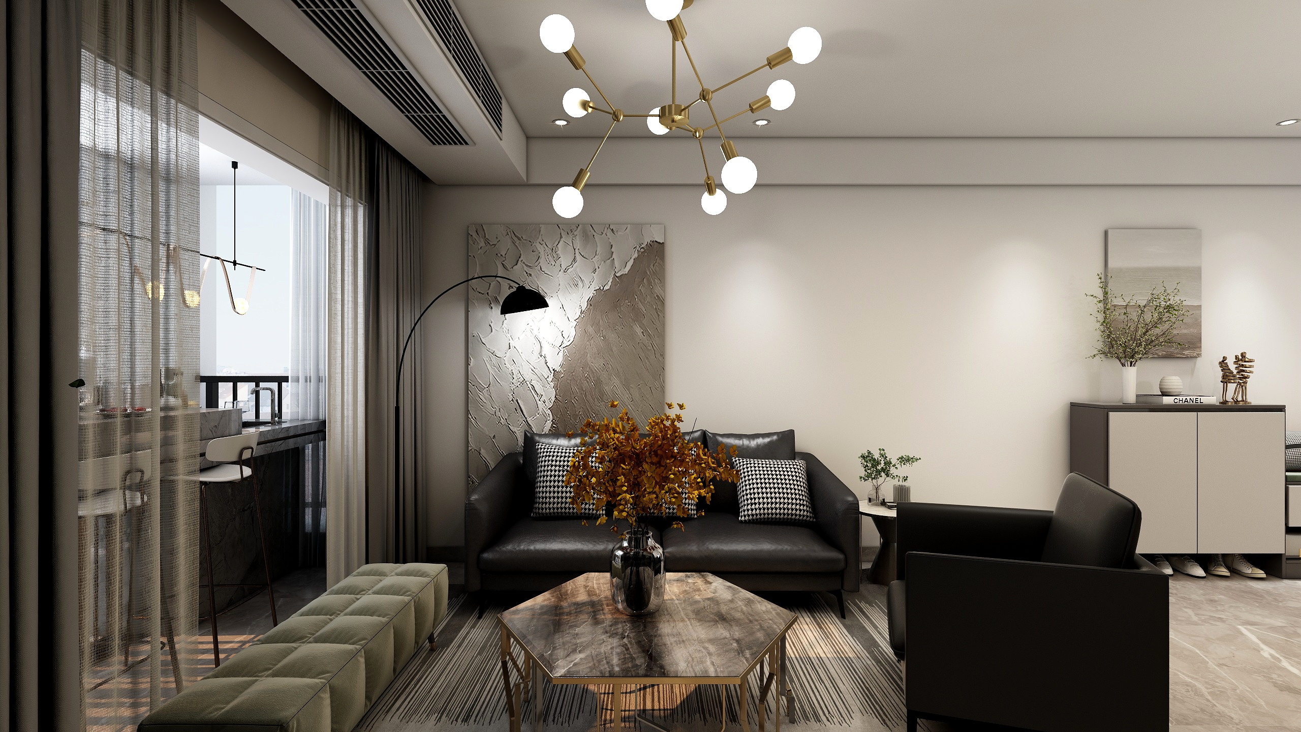 郑欣慧设计师-混搭现代北欧三居室110平装修效果图