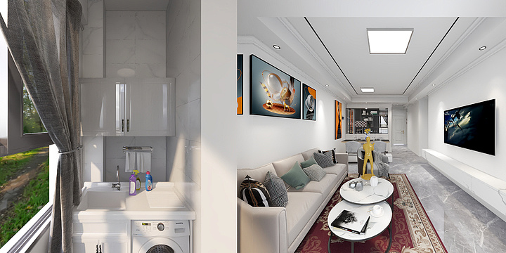 泾彩装饰-自己设计1渲染加音乐-装修设计方案