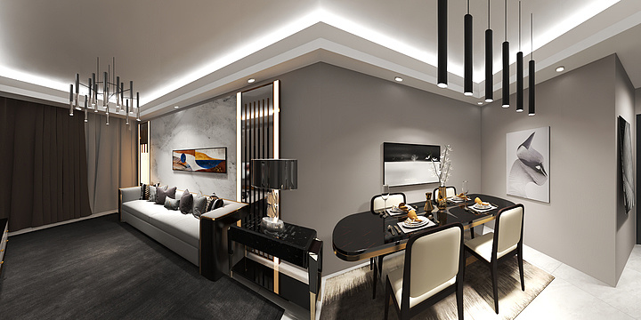 AG空间设计-海德公园83.00㎡A2’3室2厅1卫1厨-装修设计方案