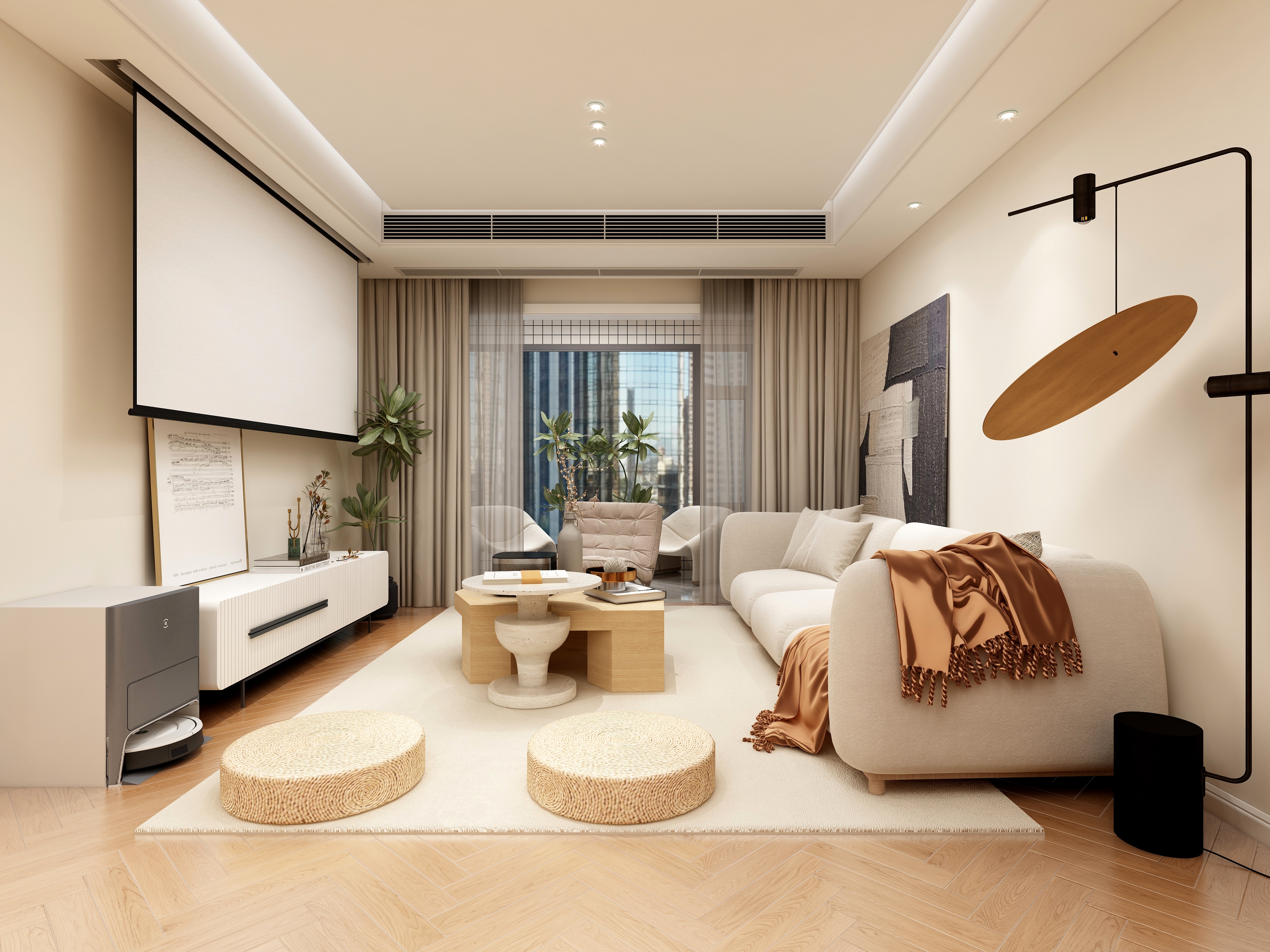 至简名设-文稳康-《融创*蔚蓝城》135平奶油原木式|三居室装修效果图