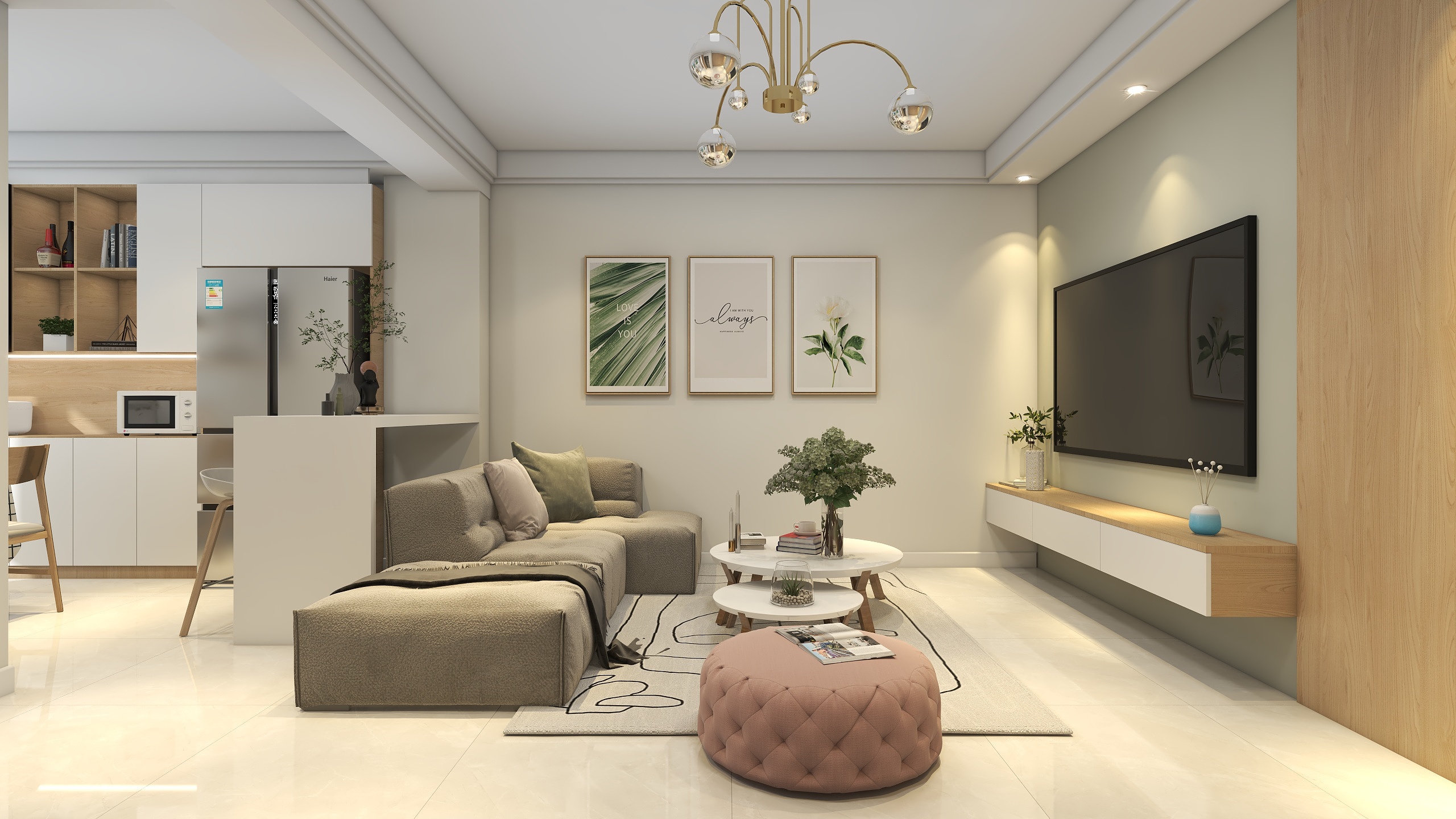 李青越-80方北欧两居室装修效果图