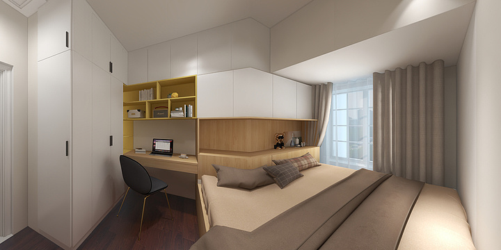 蚂蚁定制-万科大都会95户型三居简约-装修设计方案