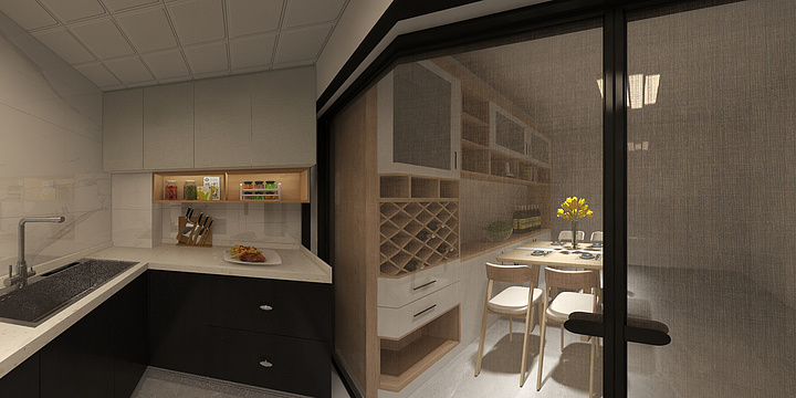 巨鹿县舒宜得全屋定制工厂展厅店-巨鹿小区整体厨房-装修设计方案