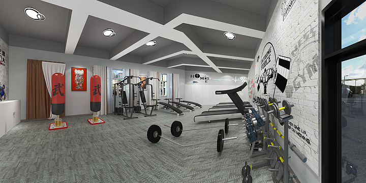 Jason微风设计-健身房-装修设计方案