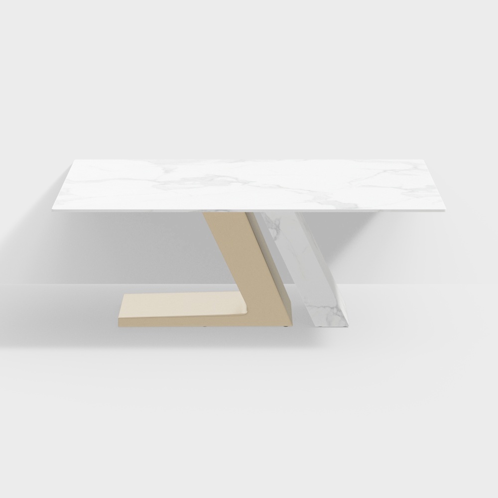 Luxotic Mesa de comedor blanca de 2000 mm para 8 con tapa de mármol