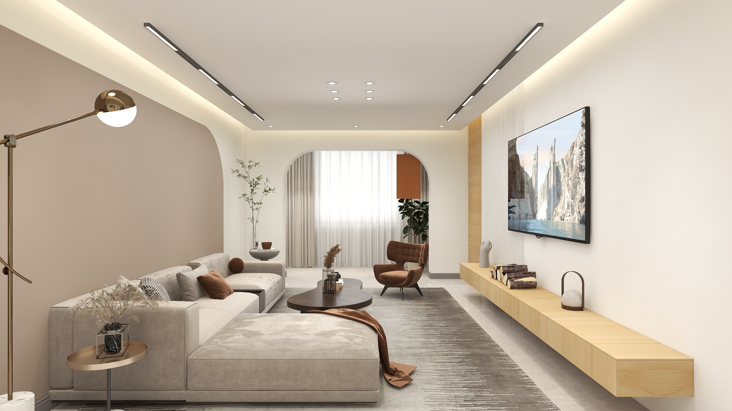 小鹿设计-151㎡3室原木色简约风装修效果图