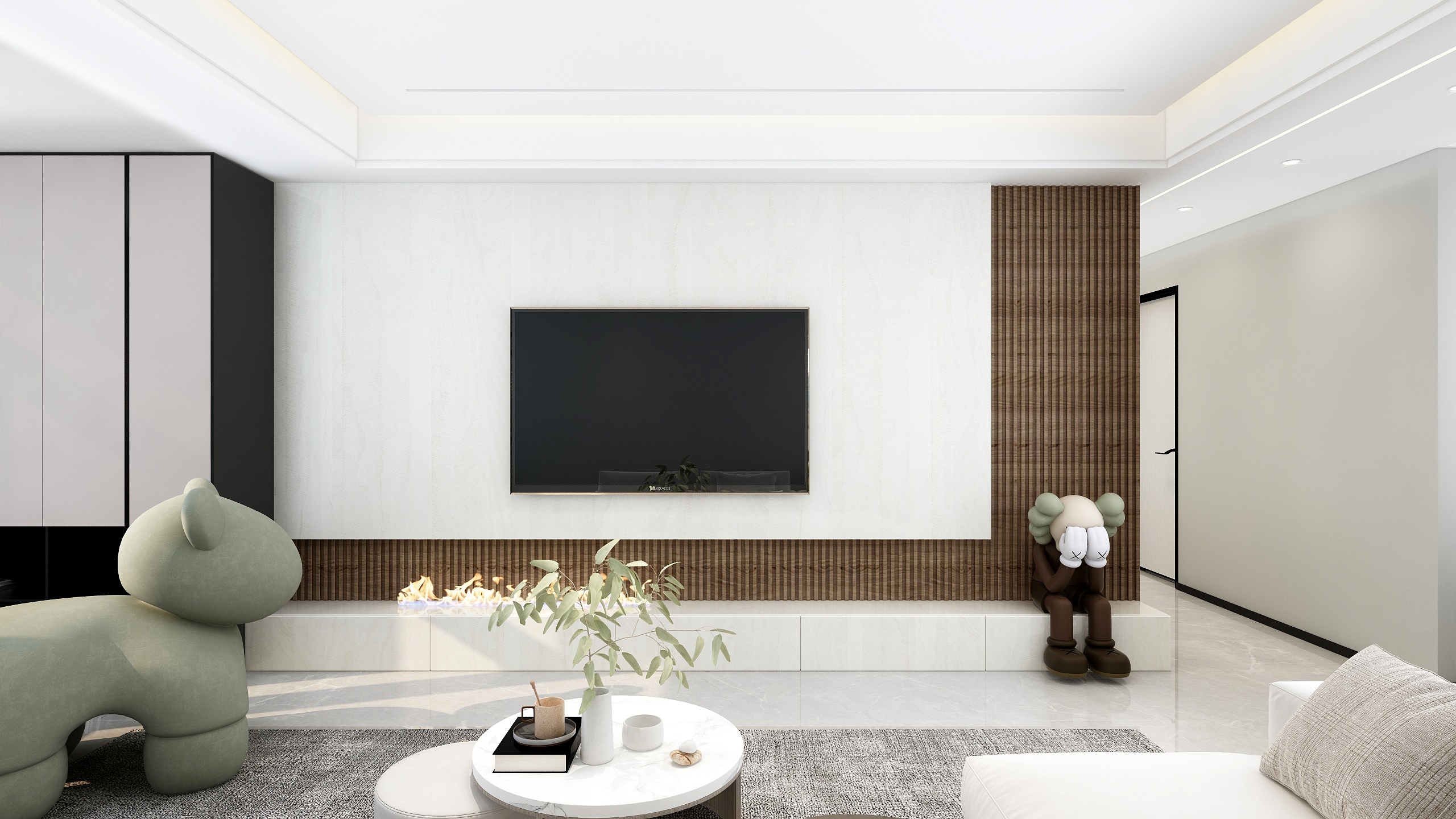 李青越-122平米现代简约三居装修效果图