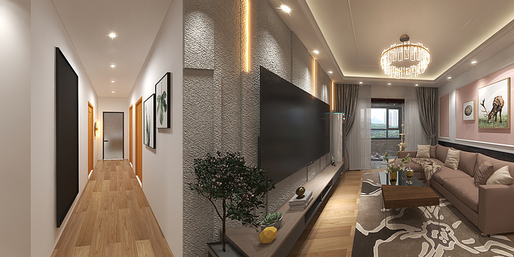 涌浪随风-德信海德公园83.00㎡A2’3室2厅1卫1厨-装修设计方案