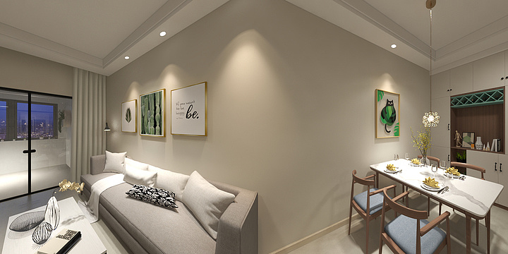 设计师崔建强-德信海德公园83.00㎡A2’3室2厅1卫1厨-装修设计方案