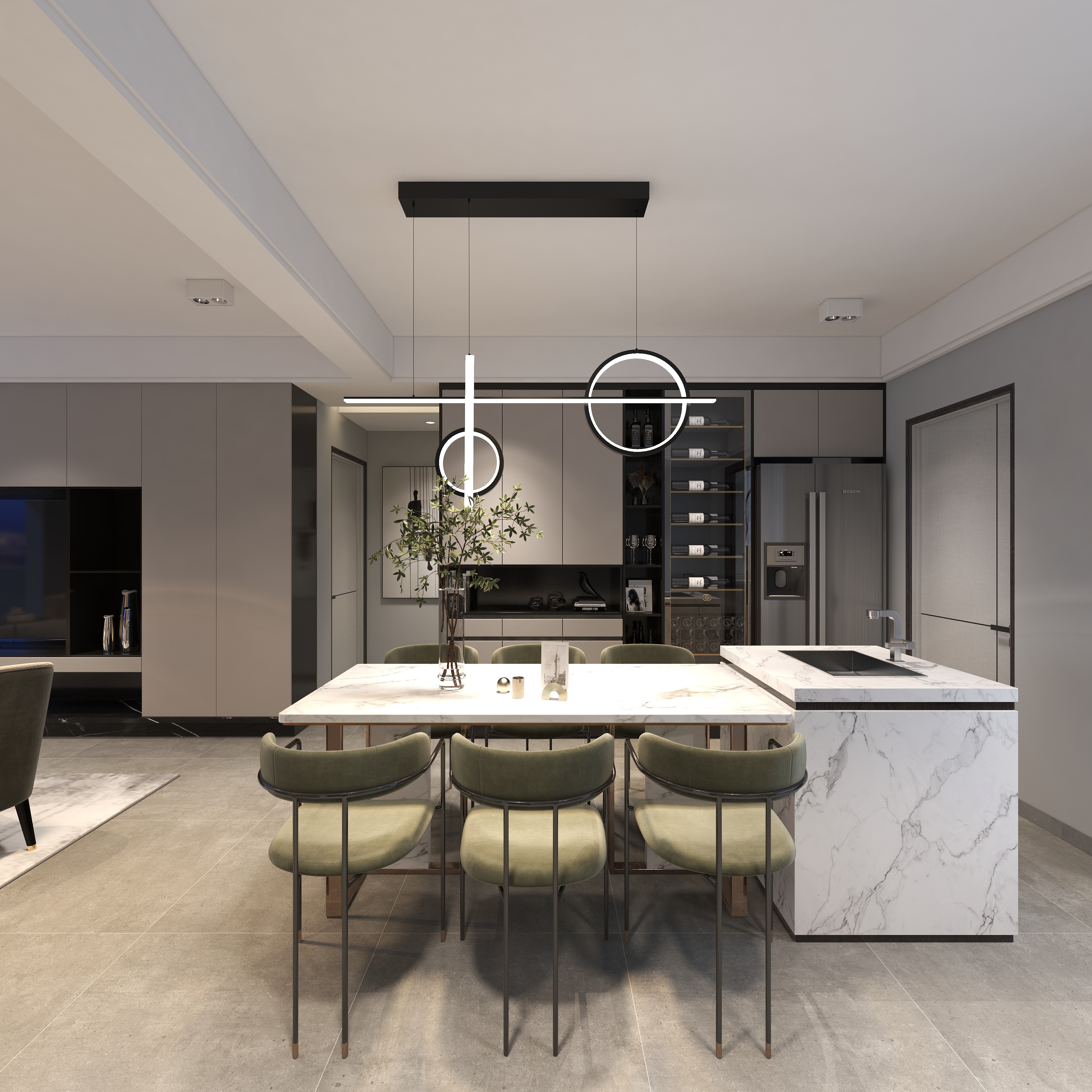 绿通国际设计-150平现代轻奢风装修效果图