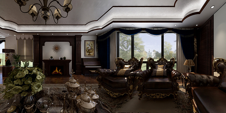 风水设计师王设计-熙和园260美式-装修设计方案