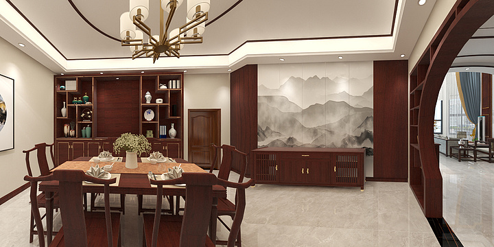 疯狂的设计工作室-新中式别墅-装修设计方案