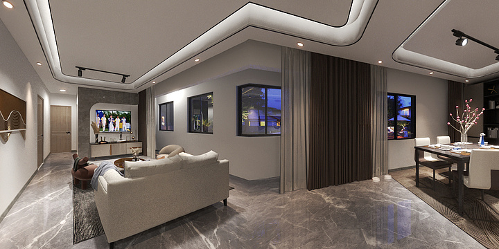 151****0723RtxU-瑞和园89.50㎡B户型3室2厅1卫-装修设计方案