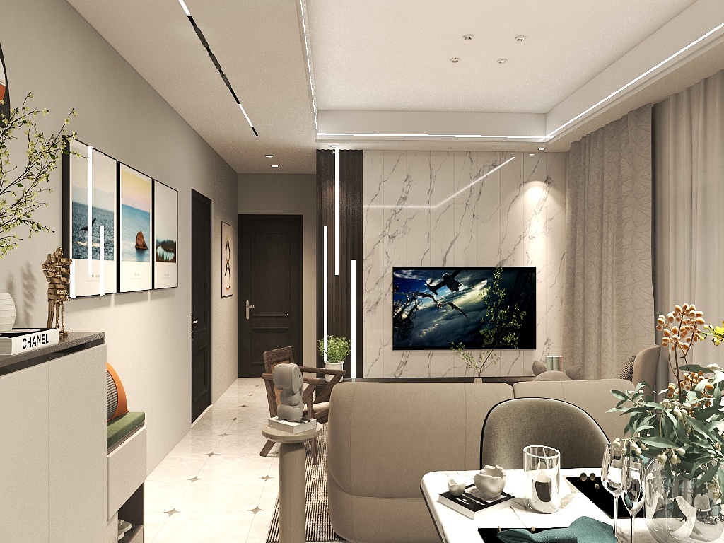 简域智光-瑞和园89.50㎡B户型3室2厅1卫-装修设计方案