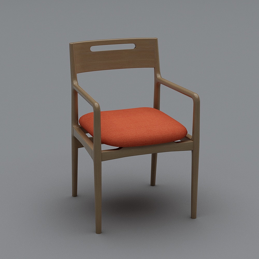 162阅读椅-浅色橘黄3D模型