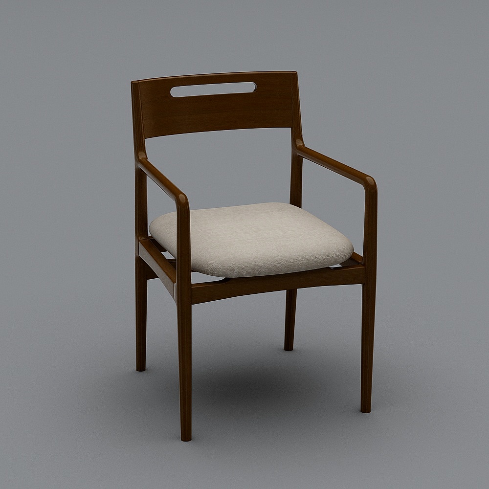 162阅读椅-深色米布3D模型