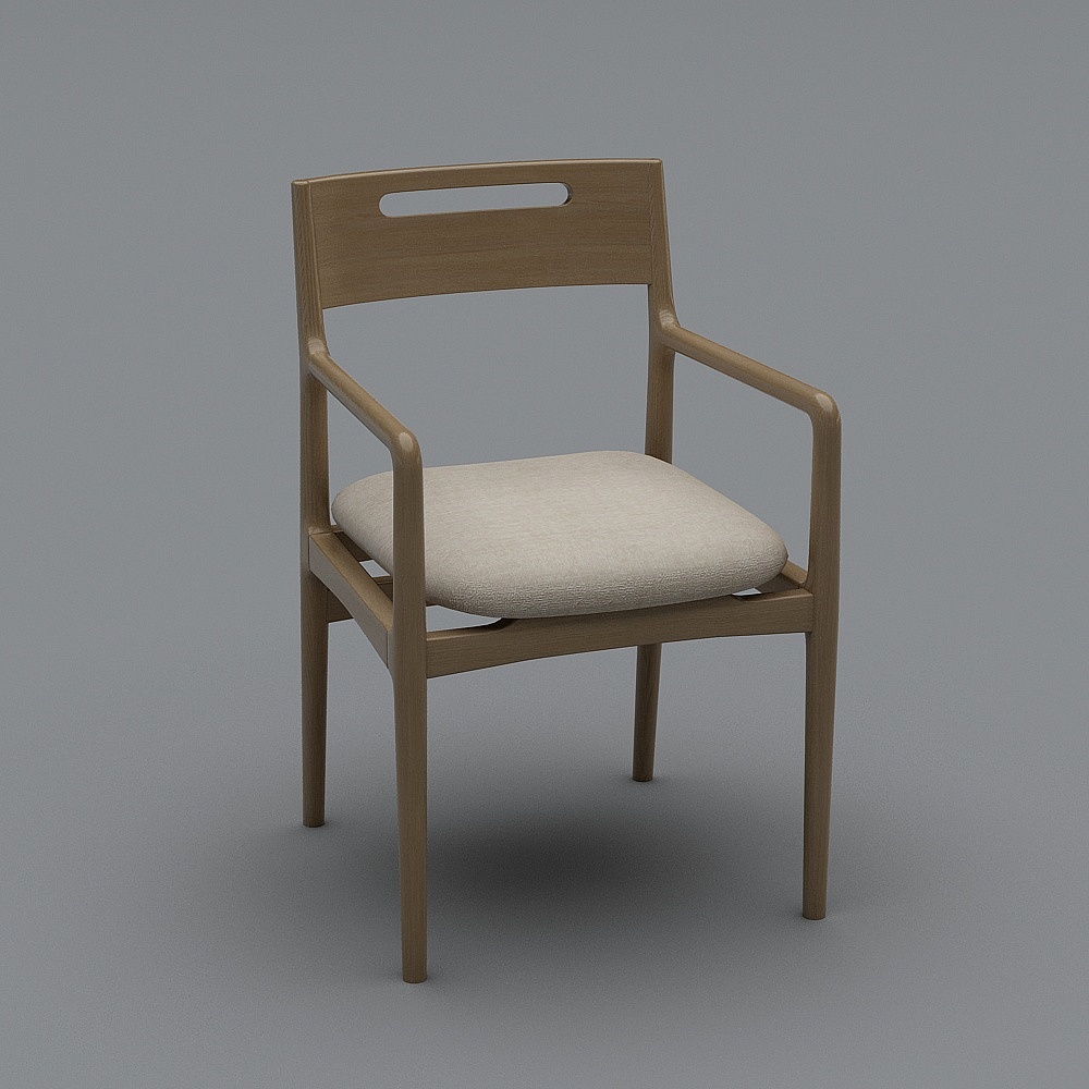 162阅读椅-浅色米布3D模型