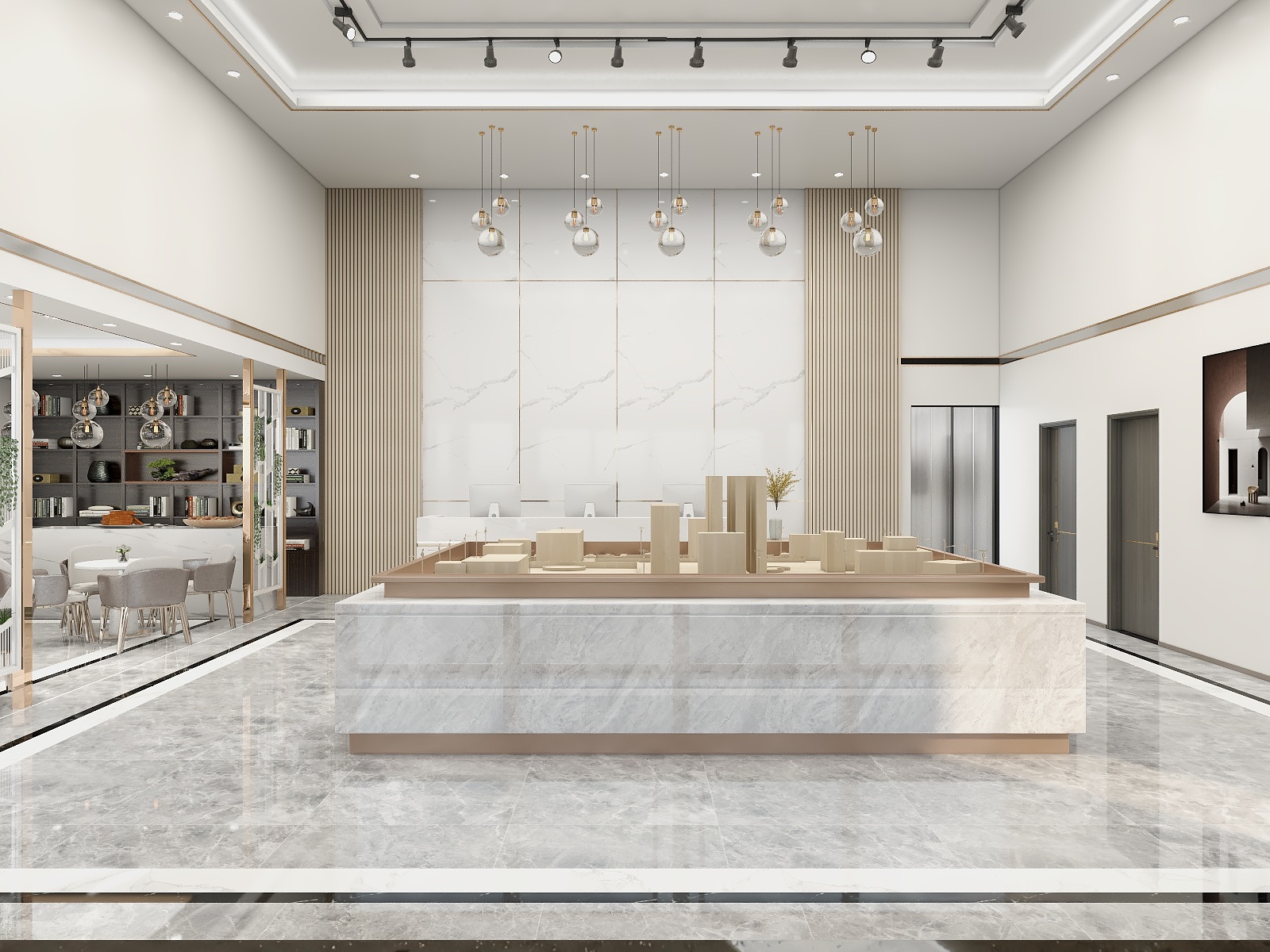 华夏杰装饰设计-华双百售楼部-装修设计方案