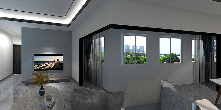 李凌浩-瑞和园89.50㎡B户型3室2厅1卫-装修设计方案