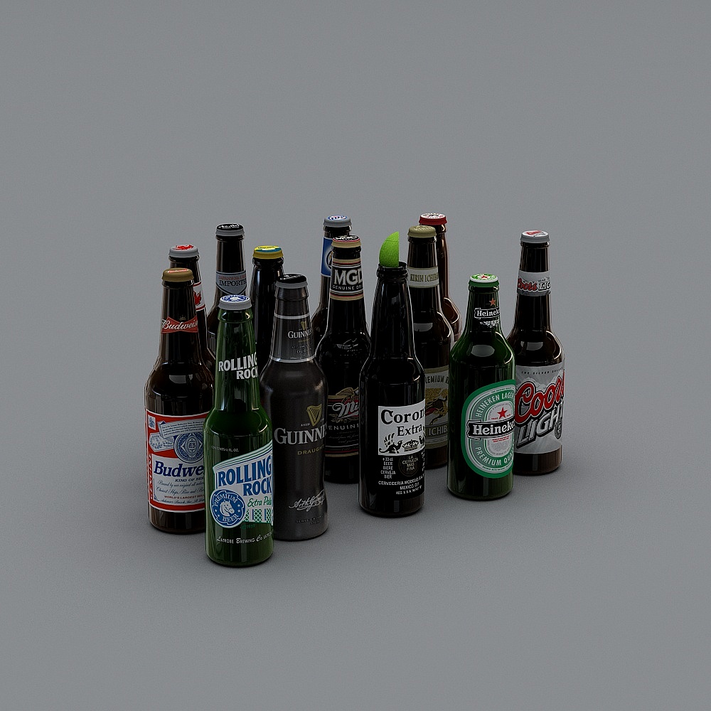 现代风格-啤酒瓶摆件组合