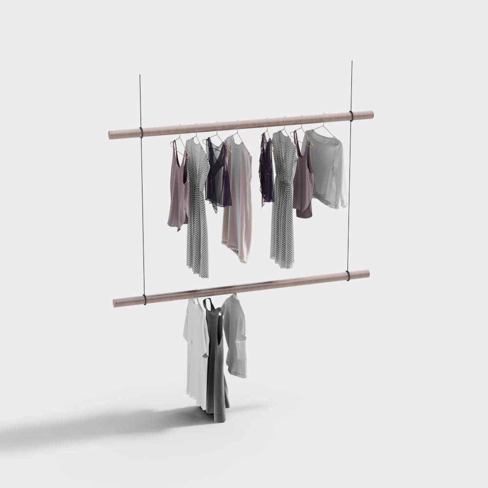 现代服装专卖店-展架+服装商品
