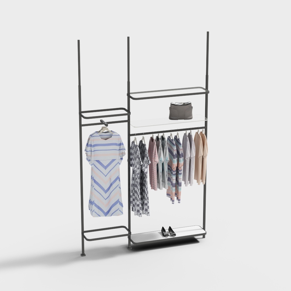 现代服装店-装饰展示墙3D模型