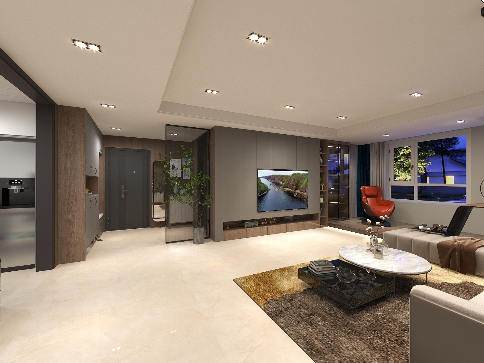 R.H设计-香橙140二稿-定稿榆木色门-装修设计方案