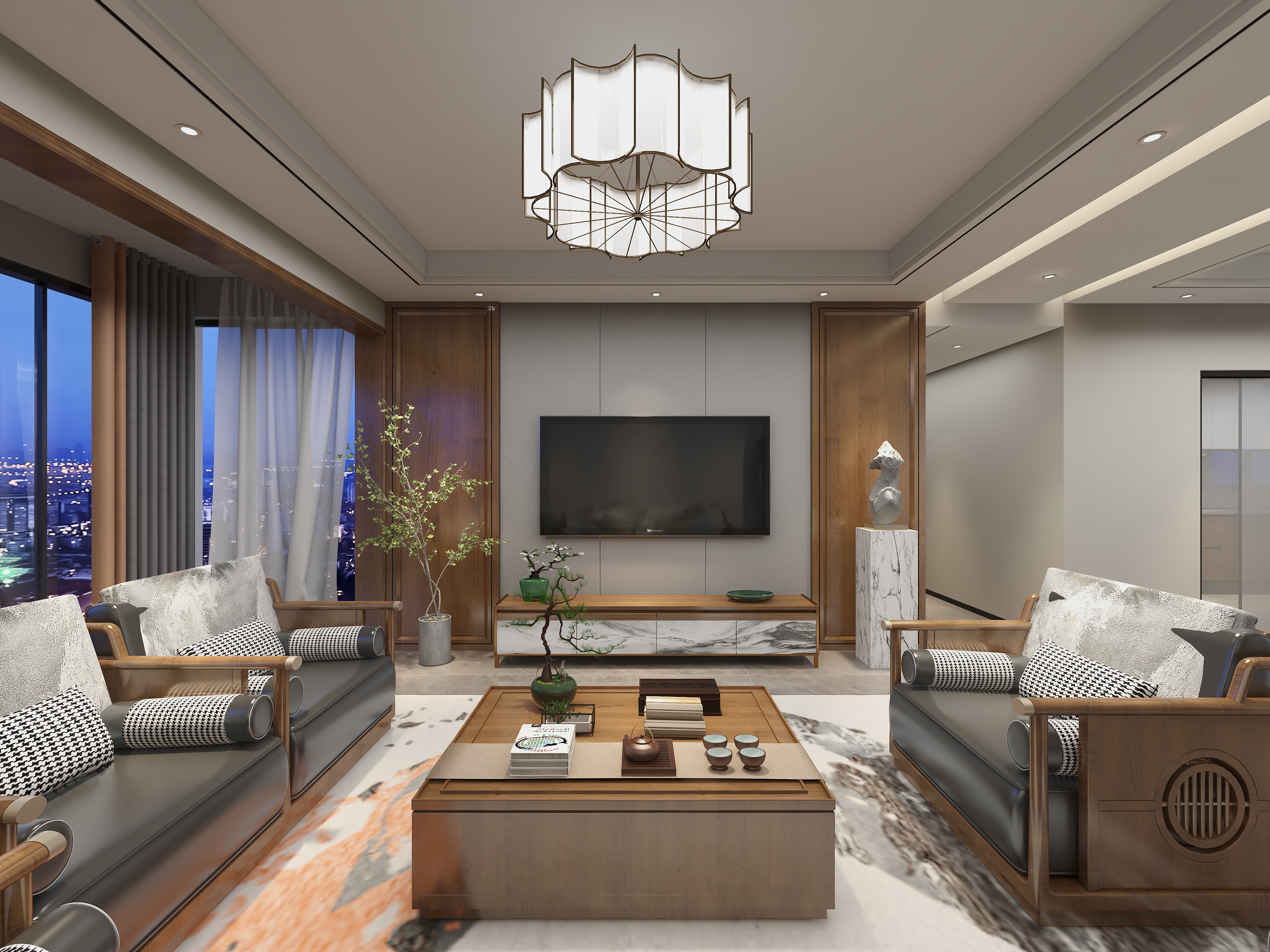 徐大民-140平陈新中式.dwg-装修设计方案