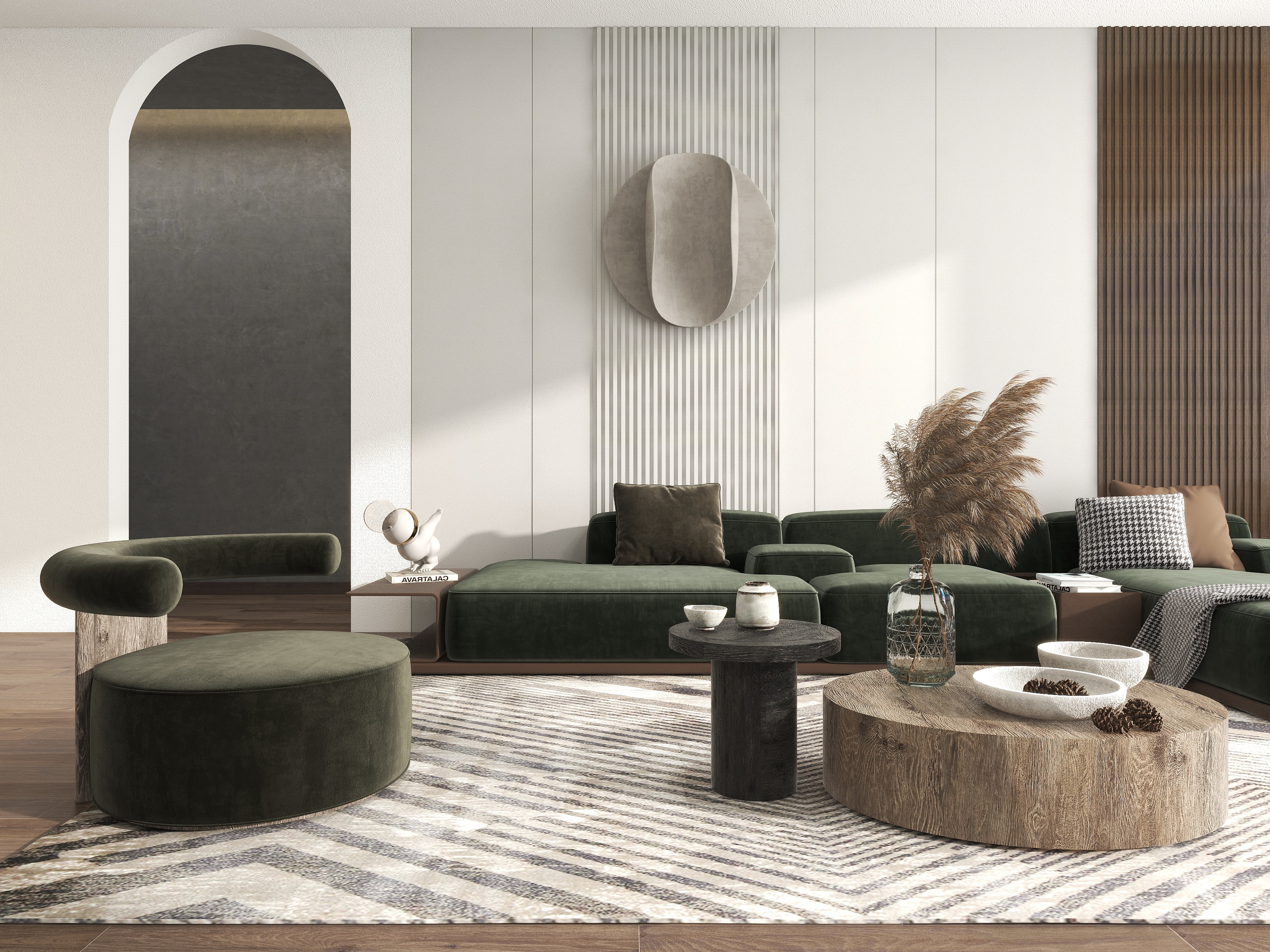 亿舜装饰设计-侘寂风客餐厅-装修设计方案