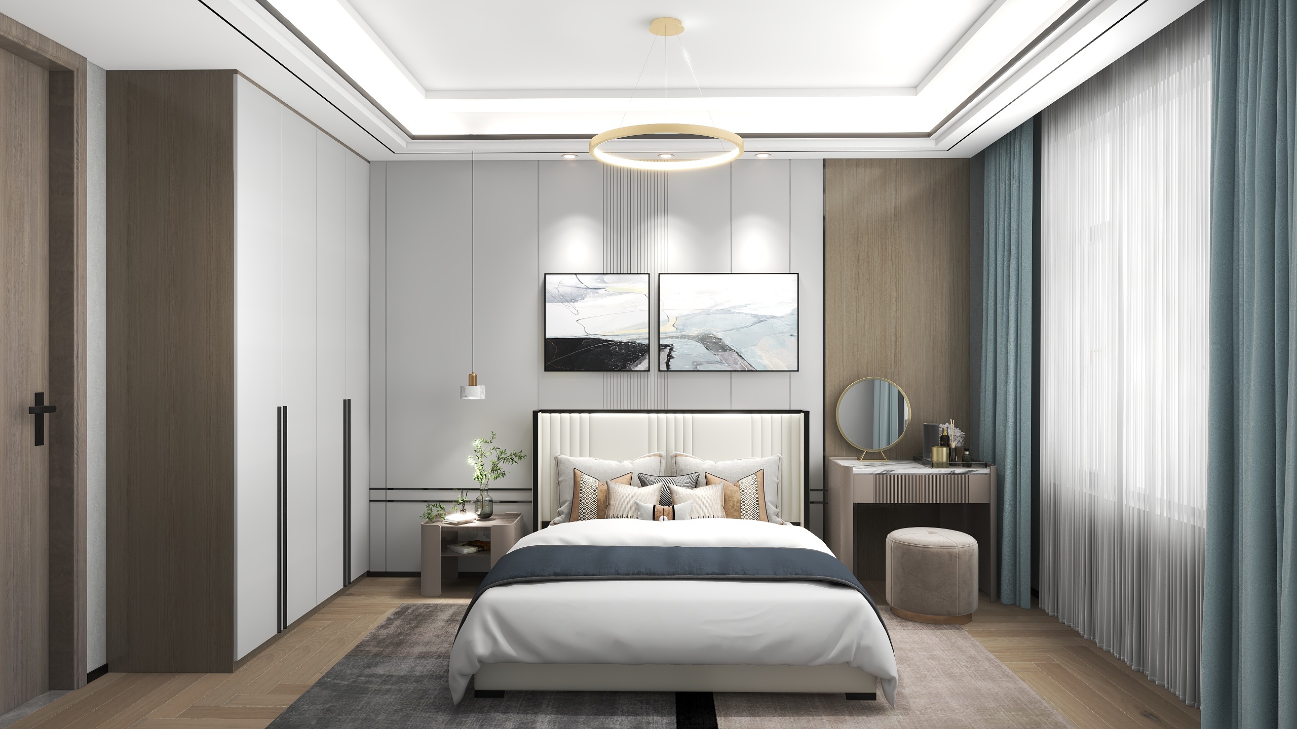 高密市鲁艺装饰-锦绣花园180户型-装修设计方案