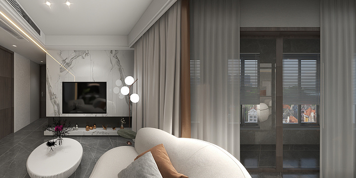 辞Design-瑞和园89.50㎡B户型3室2厅1卫-装修设计方案