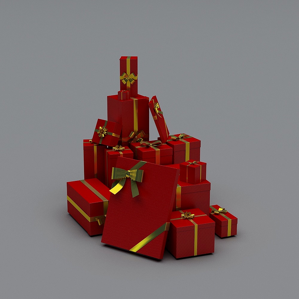 圣诞节-礼品盒3D模型 ID_659874-1