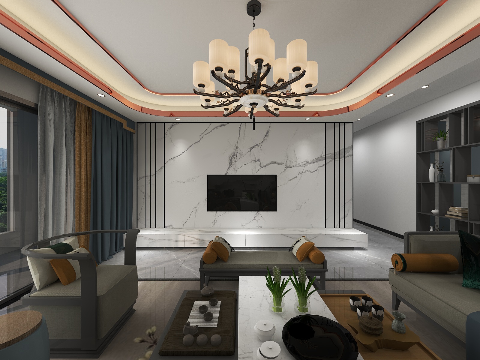 莫定寅-新中式风格装修效果图