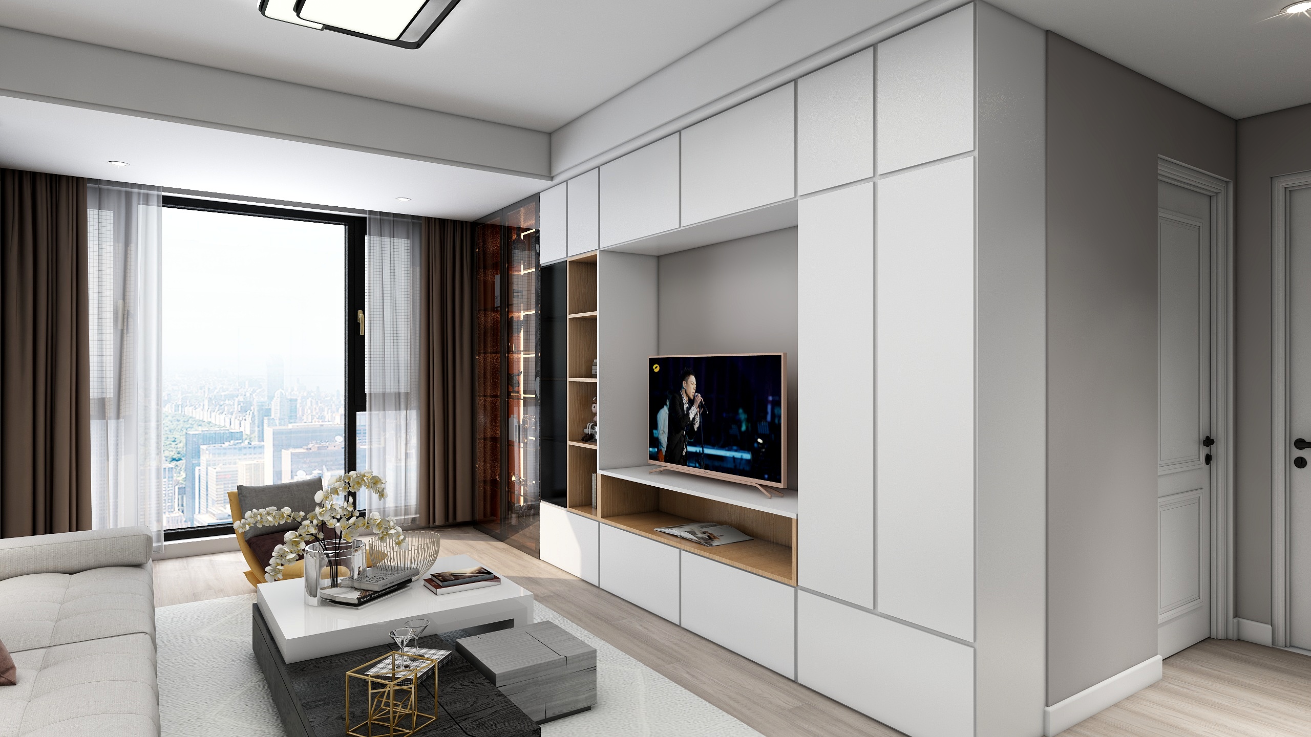 雨汐空间设计工作室-南湖世纪-北欧装修效果图