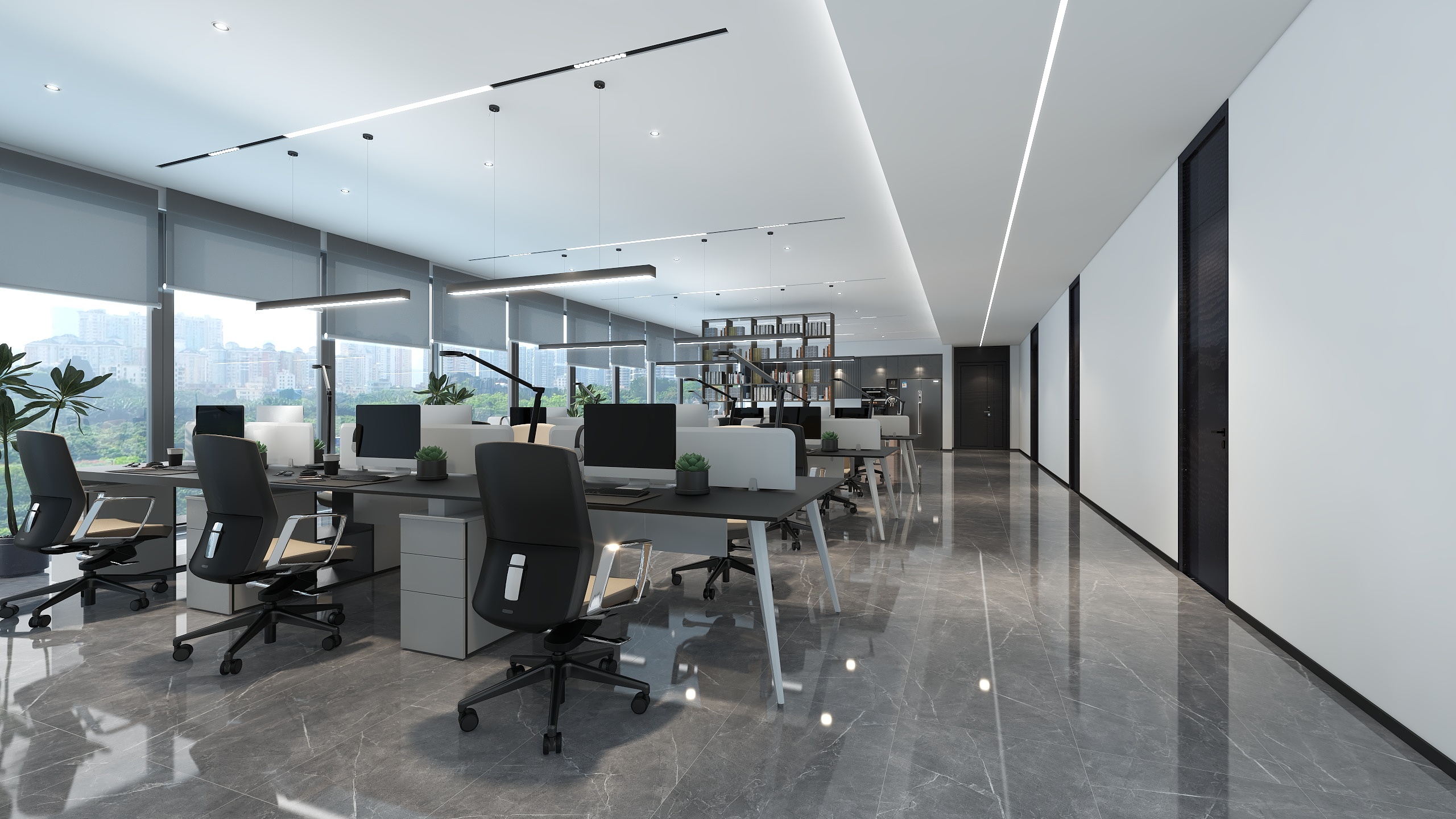 鲸囍室内设计工作室-二楼办公区.dwg-装修设计方案