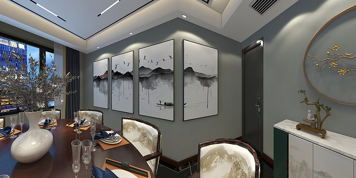 朴舍装饰NJtz-饭店效果图.dwg-装修设计方案