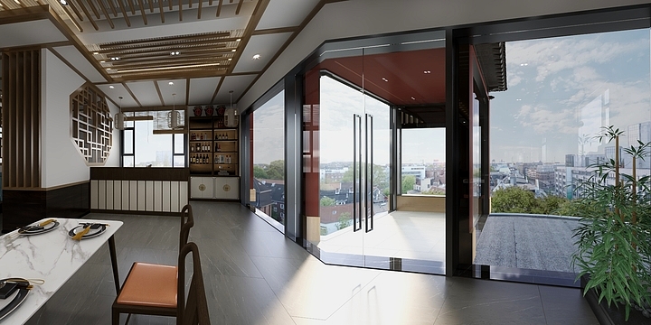 家之歌装饰-杨总-新中式餐厅设计-装修设计方案