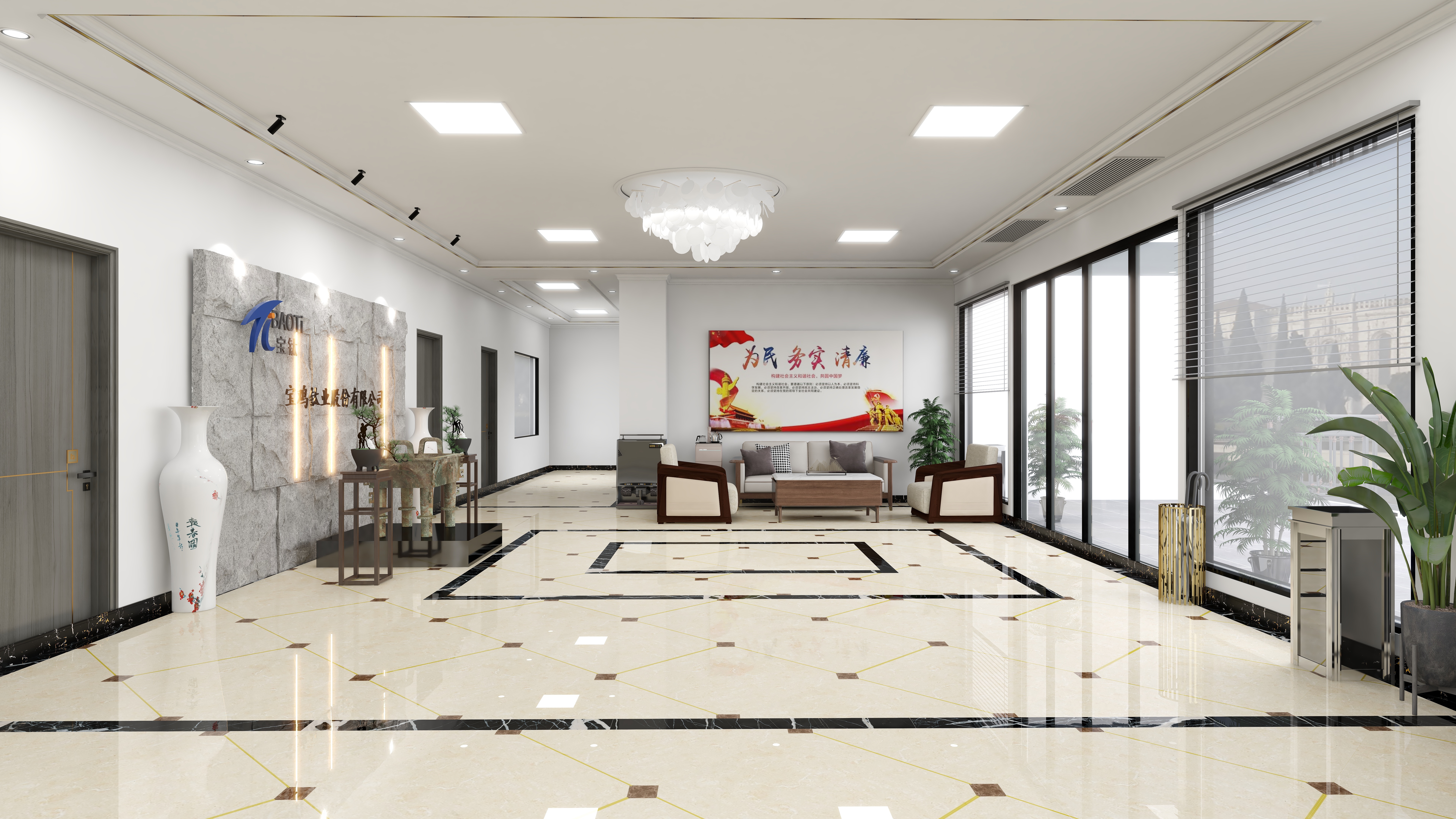 Y陈康-宝钛实验中心楼一层大厅.dwg-装修设计方案