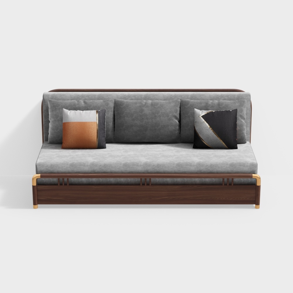Sofá cama completo de 1900 mm Sofá convertible tapizado de cuero Sofá de almacenamiento