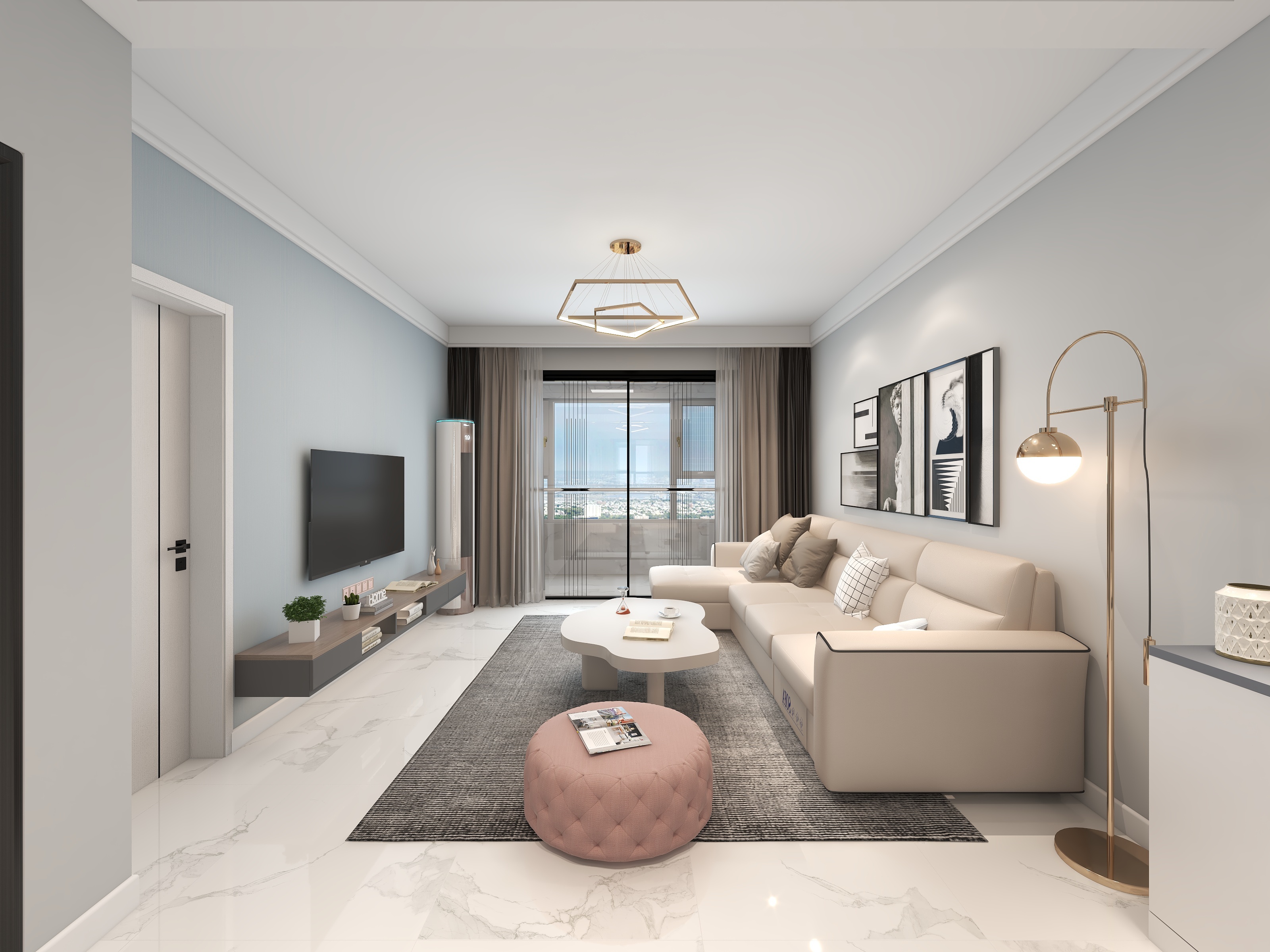 设计师同乐-套内100现代简约＆网红ins风格的完美融＆大气简约时尚温馨装修效果图