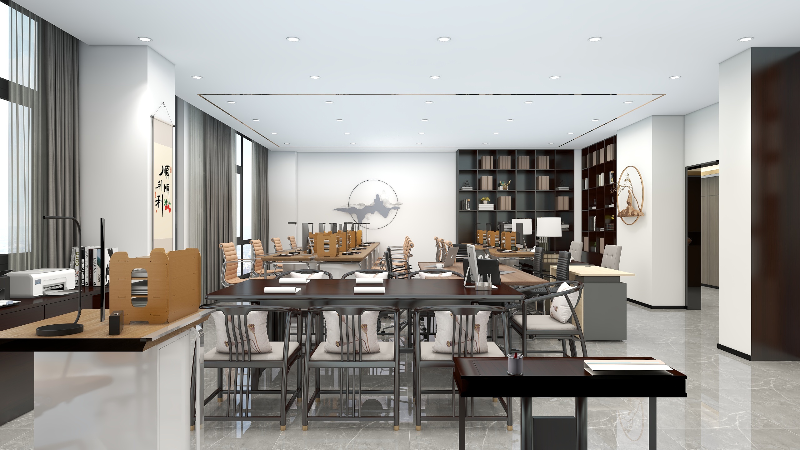 全案设计ZINGSEN-中式办工工装-装修设计方案