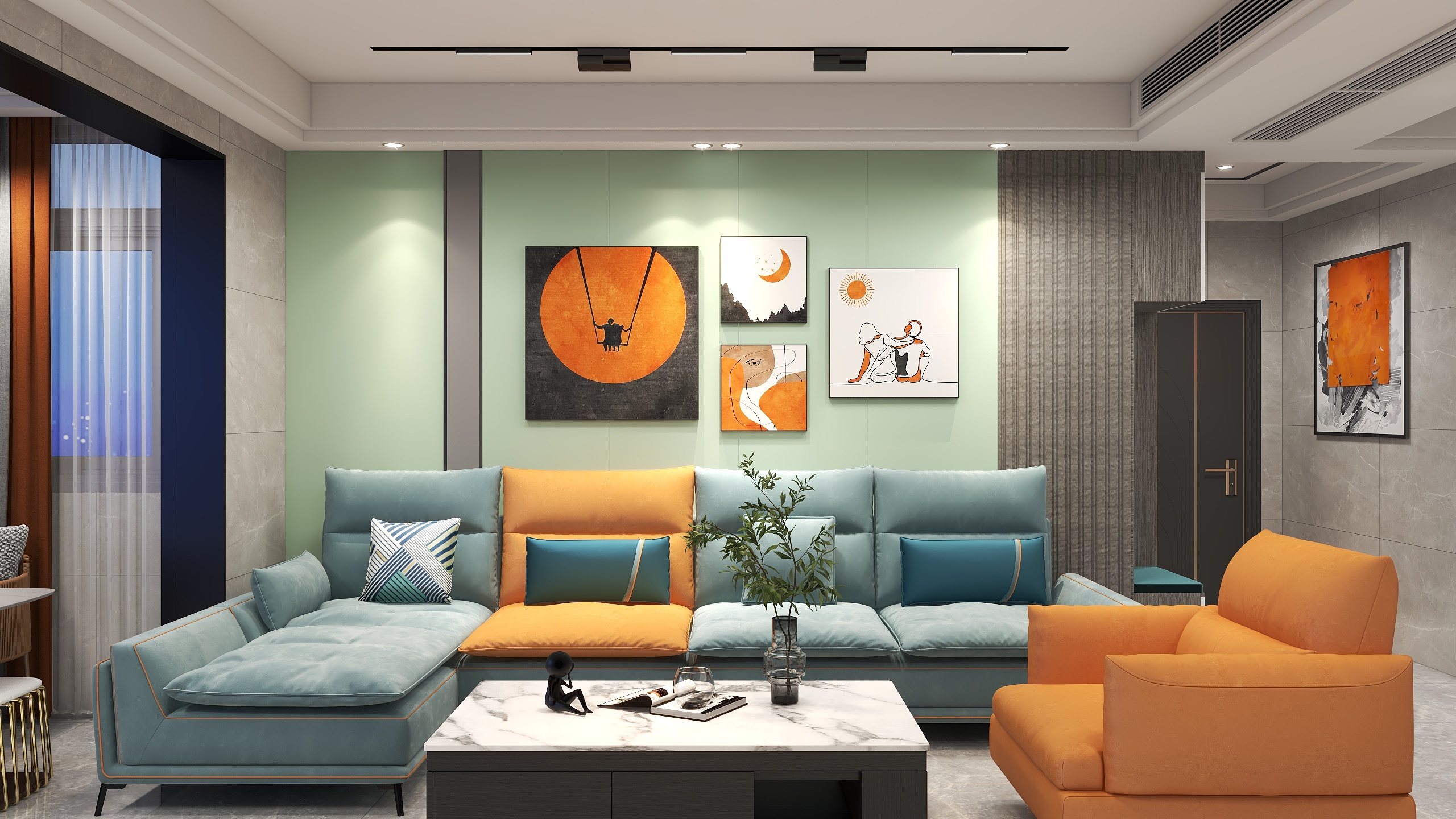 黄克诚-奥园梅江天韵-客餐厅-装修设计方案