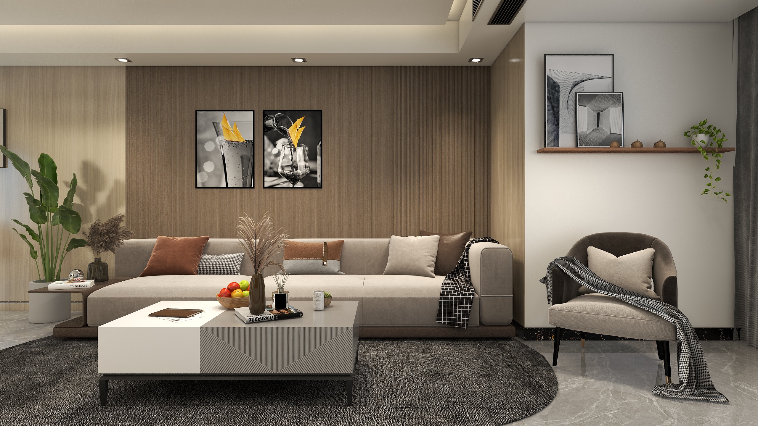 龍鳳設計-125㎡现代无主灯天悦府-装修设计方案