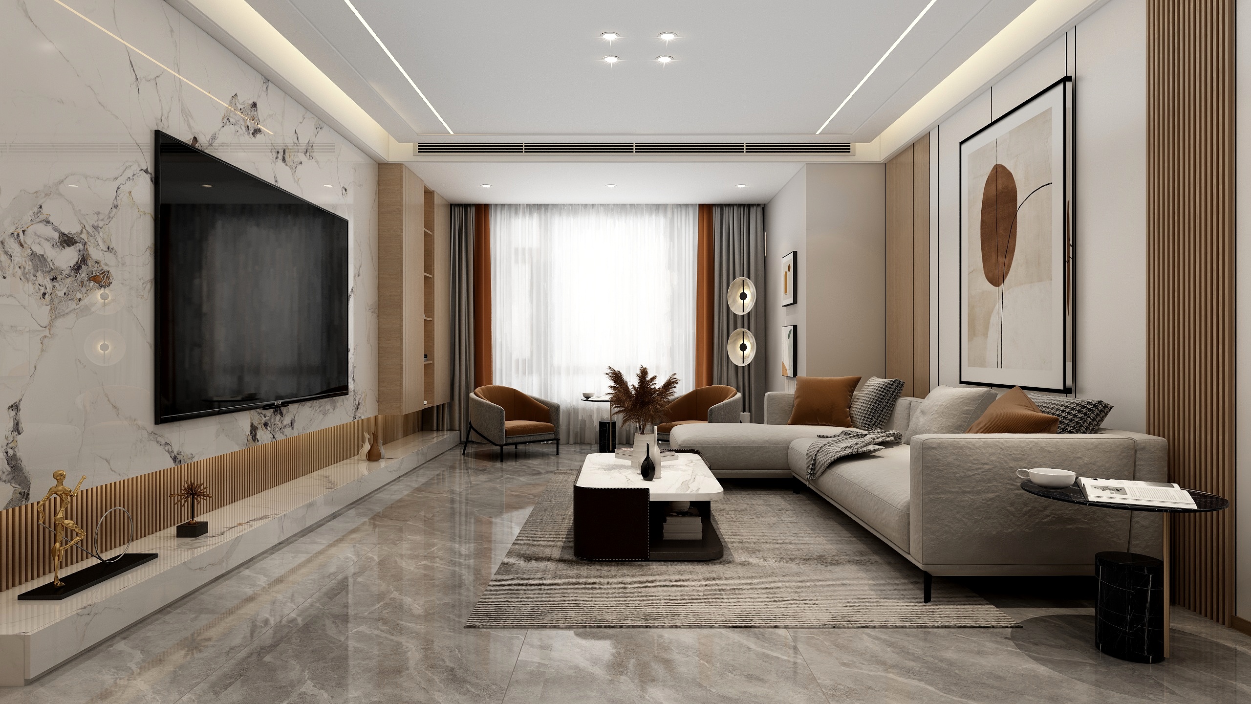 连瑞雪-现代简约128m²四居装修效果图