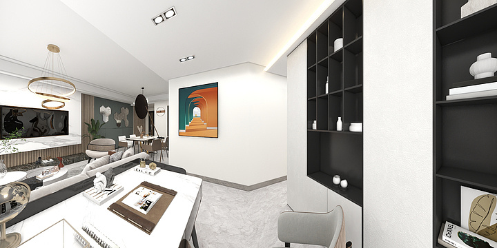 全案设计杨博-奶咖配色港式现代风-装修设计方案