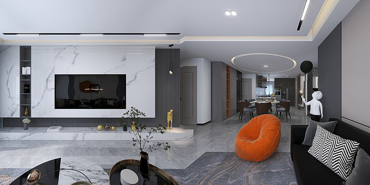 道阻且长丶-简约轻奢风132平方-装修设计方案